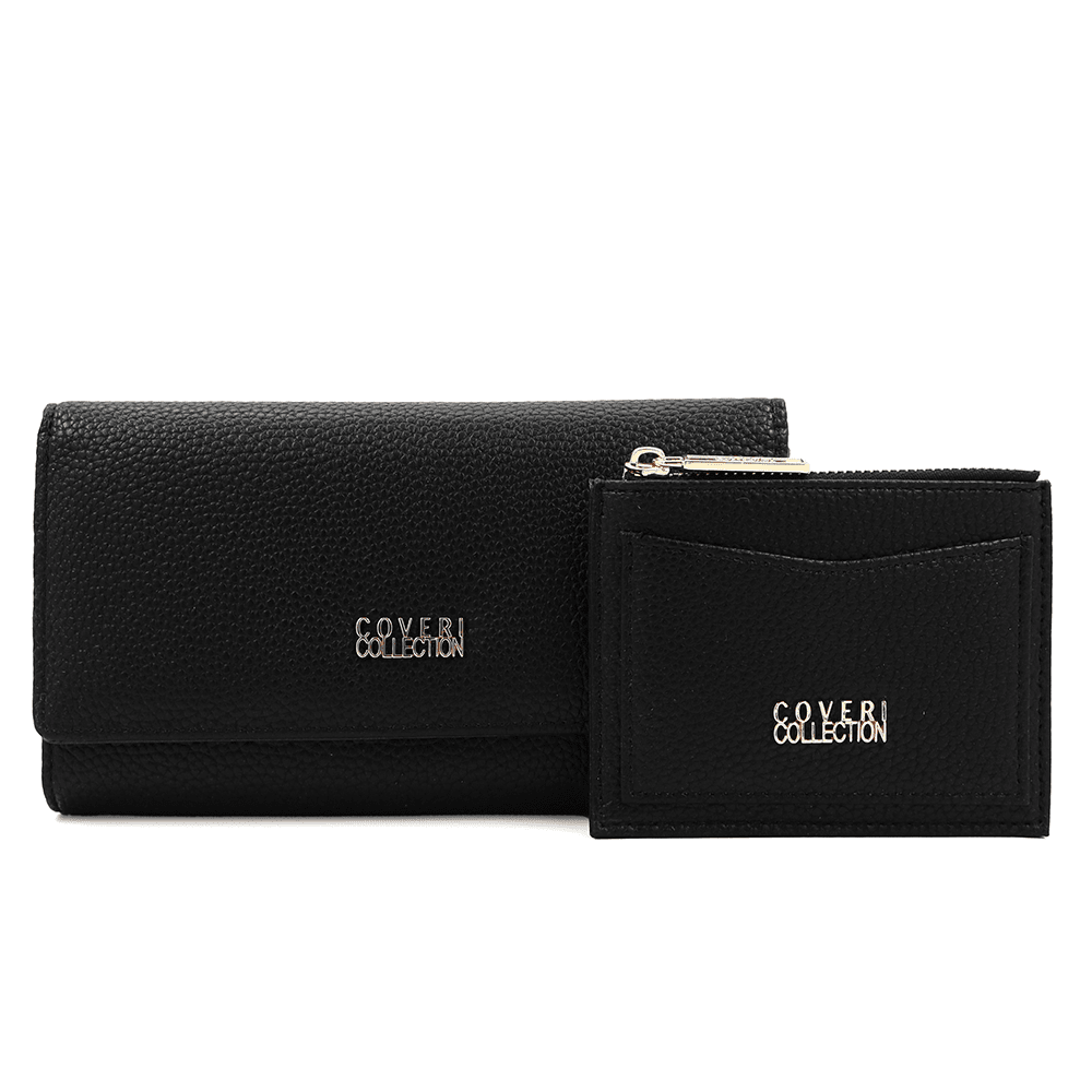 KÉSZLET női pénztárca és kártyatartó - fekete