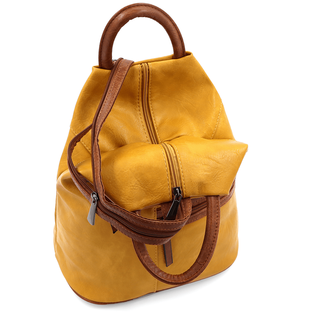 Női hátizsák titkos záródással Elina - mustársárga