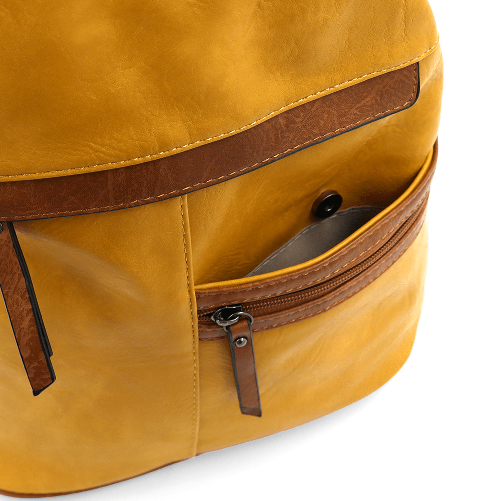 Női hátizsák titkos záródással Elina - mustársárga