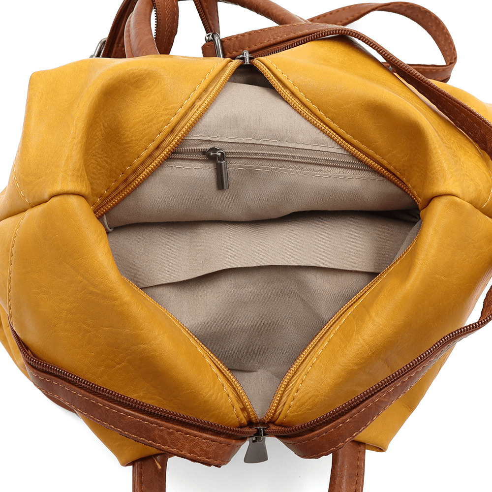 Női hátizsák titkos záródással Elina - mustársárga