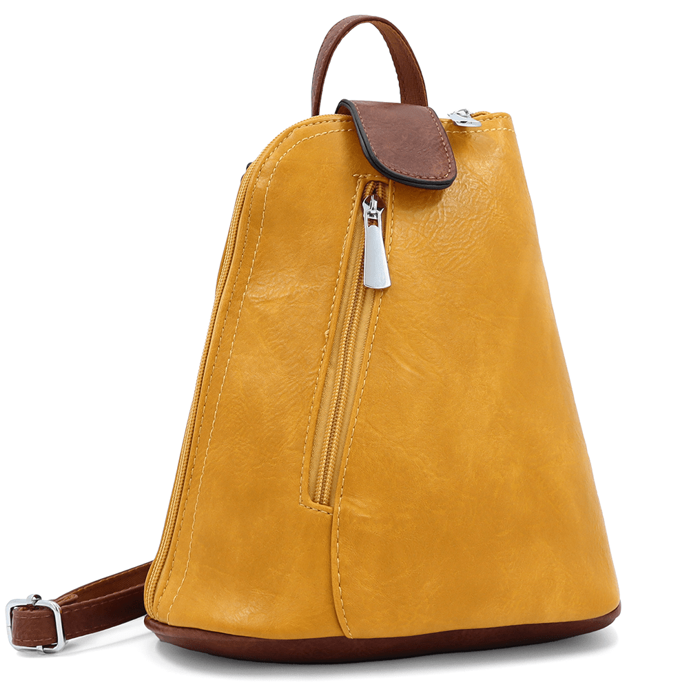 2 az 1-ben - Női hátizsák és táska Violeta - mustársárga