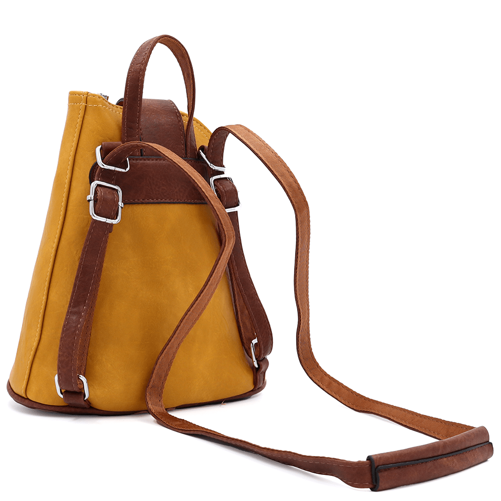 2 az 1-ben - Női hátizsák és táska Violeta - mustársárga