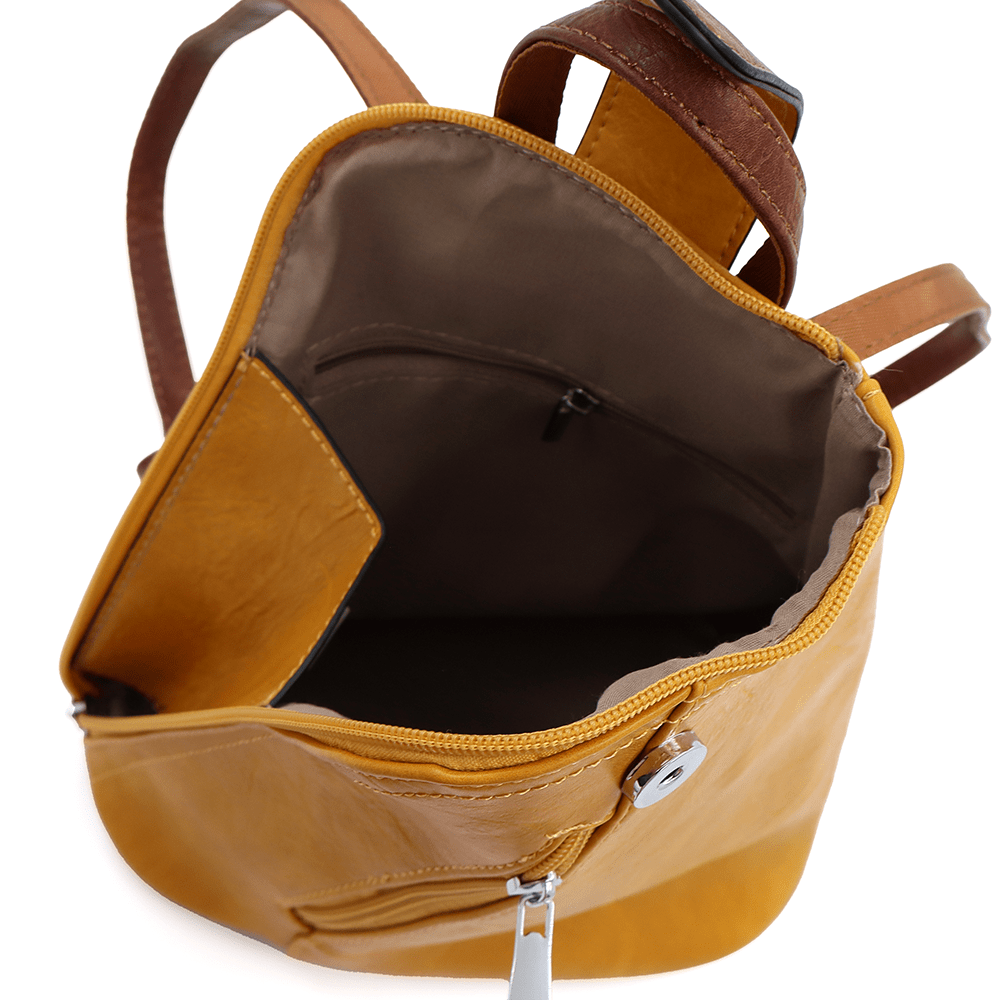 2 az 1-ben - Női hátizsák és táska Violeta - mustársárga