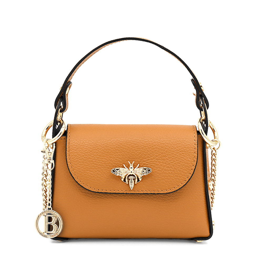 Női táska 2 fogantyúval, természetes bőrből, Alena - cserépbarna