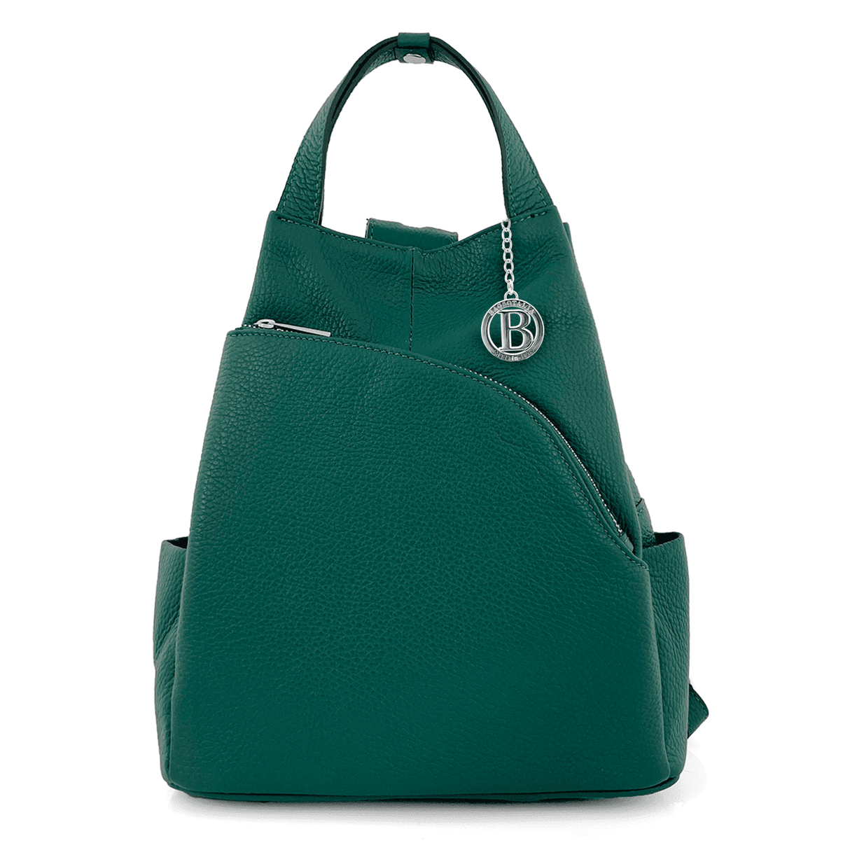 Lara természetes bőr hátizsák - zöld