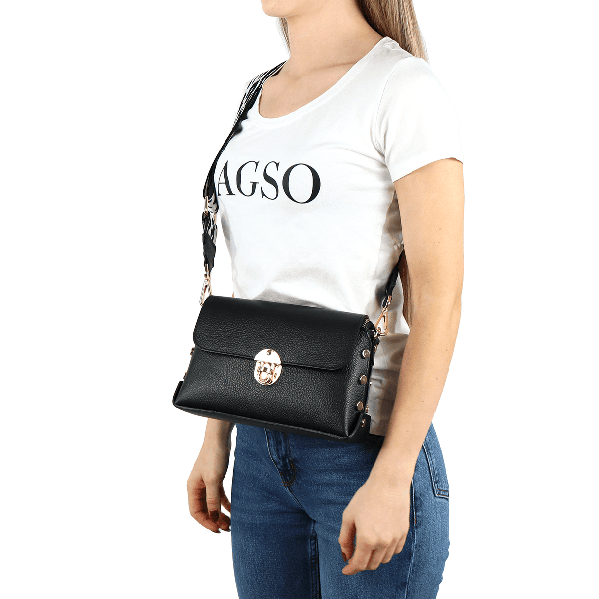 Antoanella női táska természetes bőrből - lila