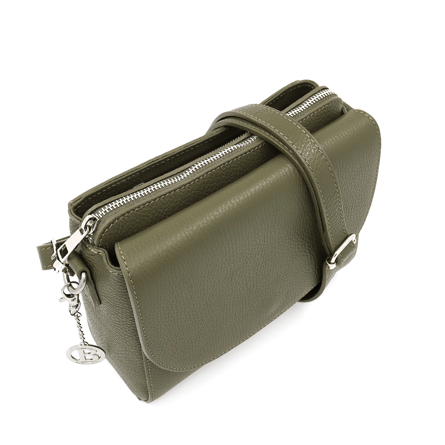 Természetes bőr válltáska Milana - zöld