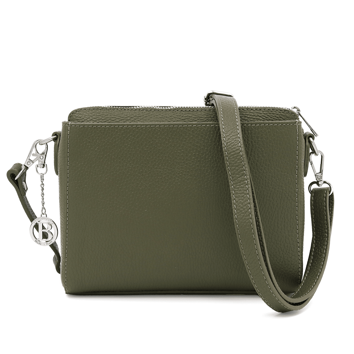 Természetes bőr válltáska Milana - zöld