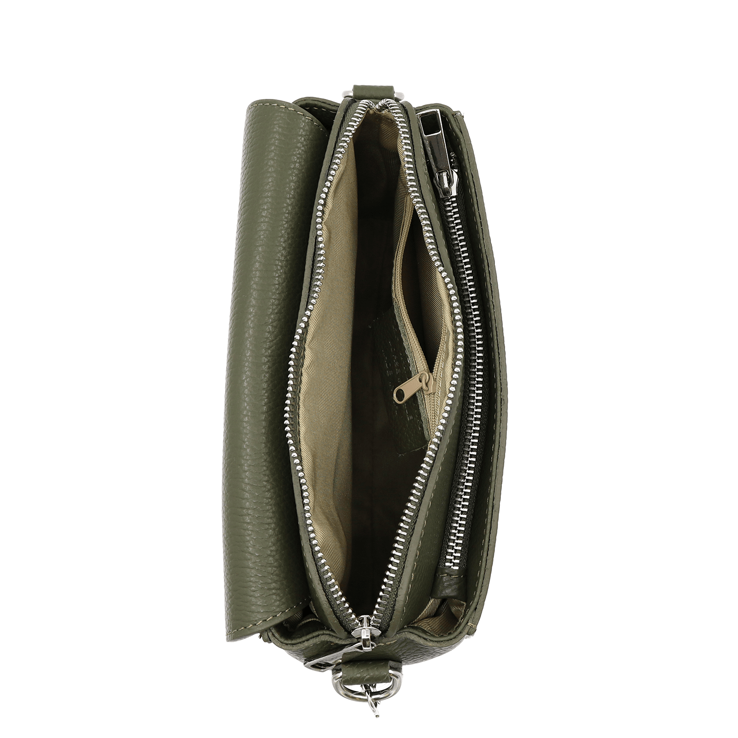 Természetes bőr válltáska Milana - zöld