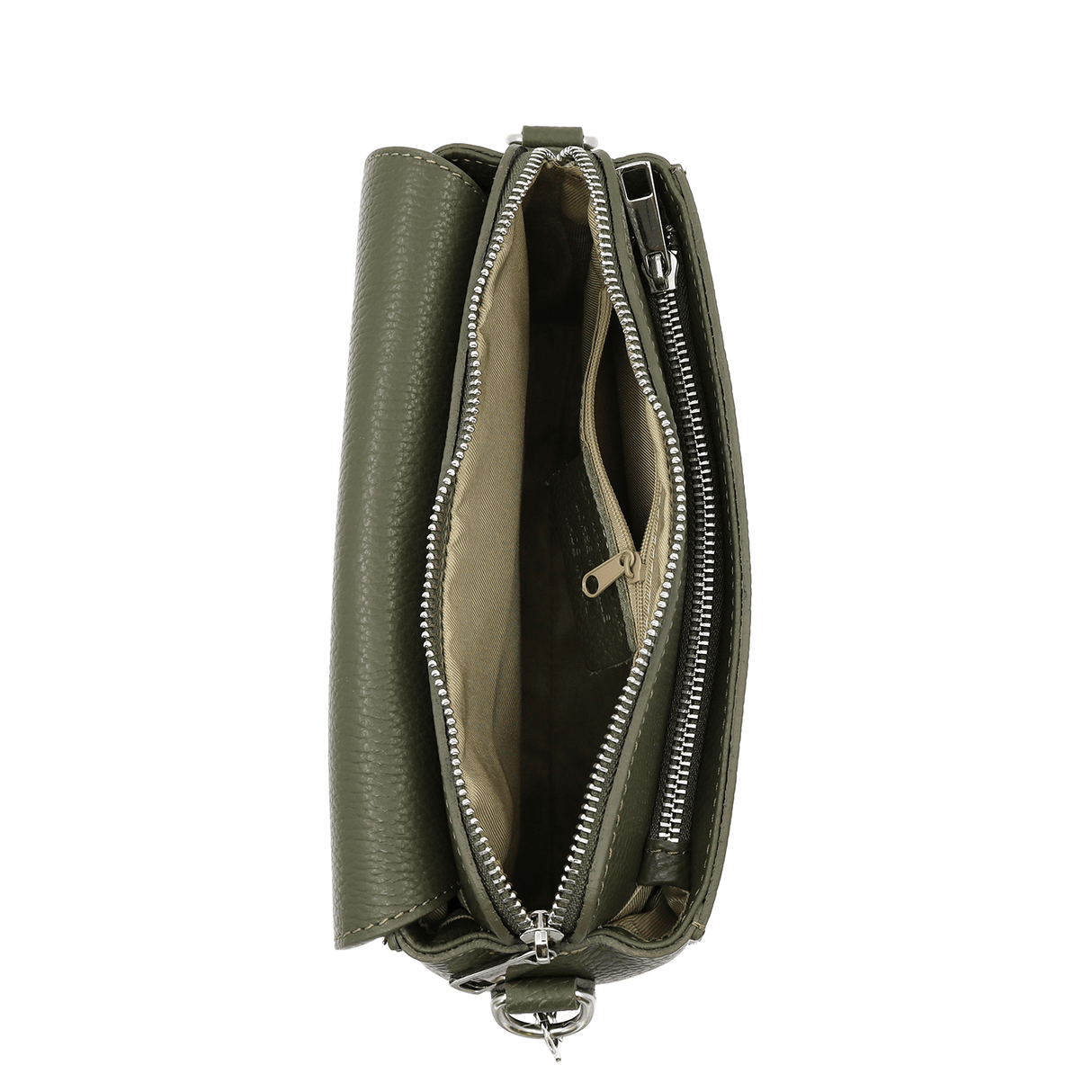 Természetes bőr válltáska Milana - zöld