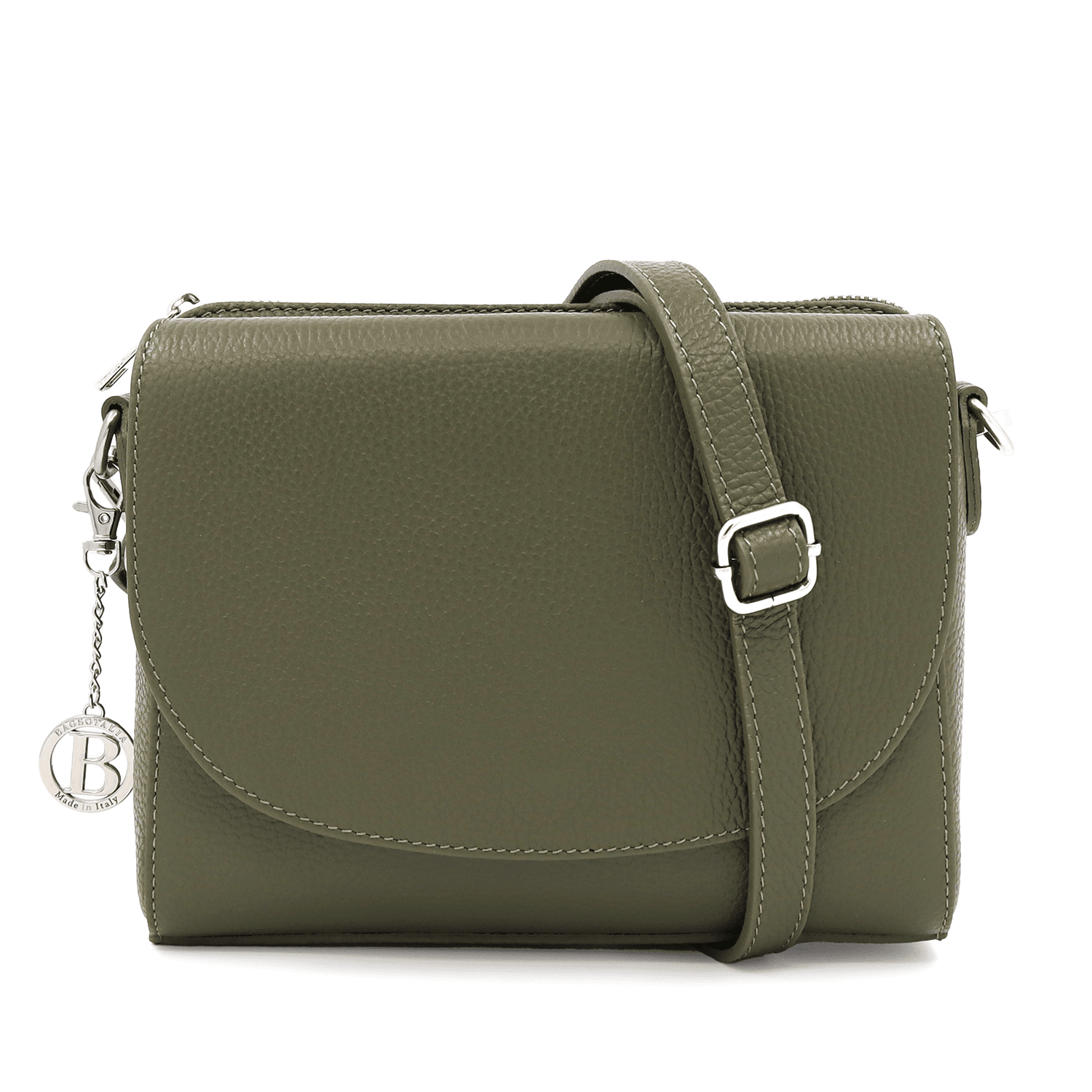 Természetes bőr válltáska Milana - zöld