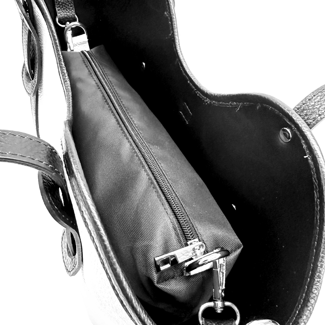 Női táska természetes bőrből Viora - világosbarna / barna