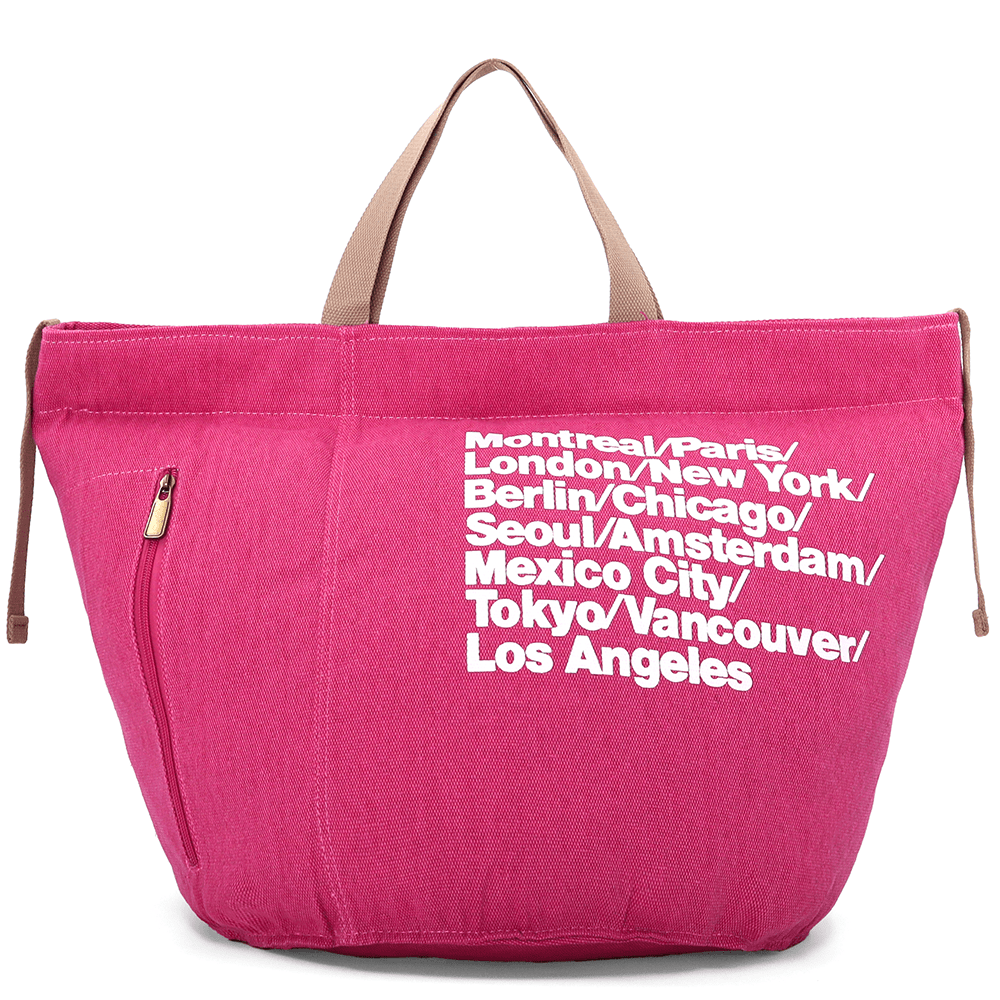 Nagy strandtáska Simona nyomtatással - fukszia