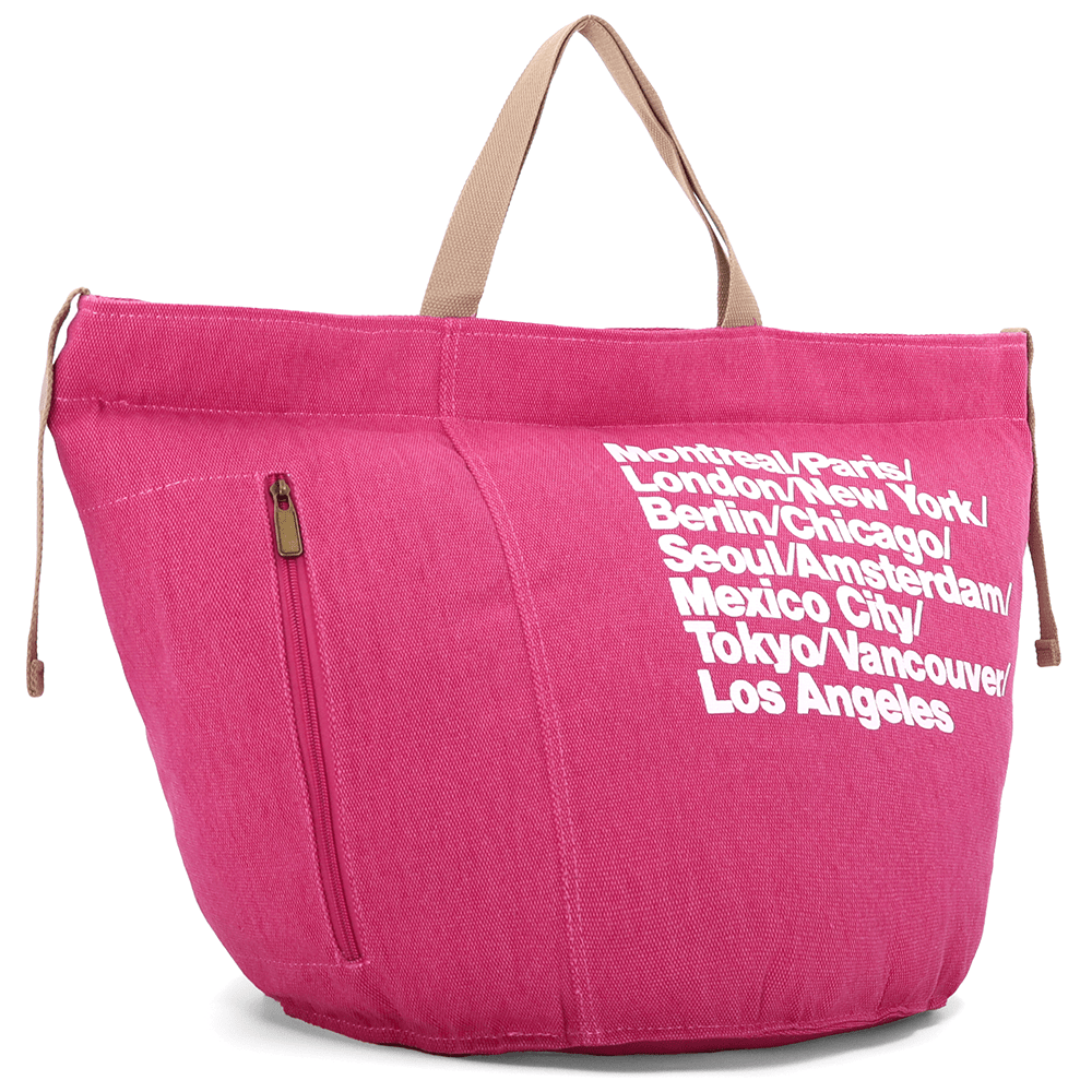 Nagy strandtáska Simona nyomtatással - fukszia