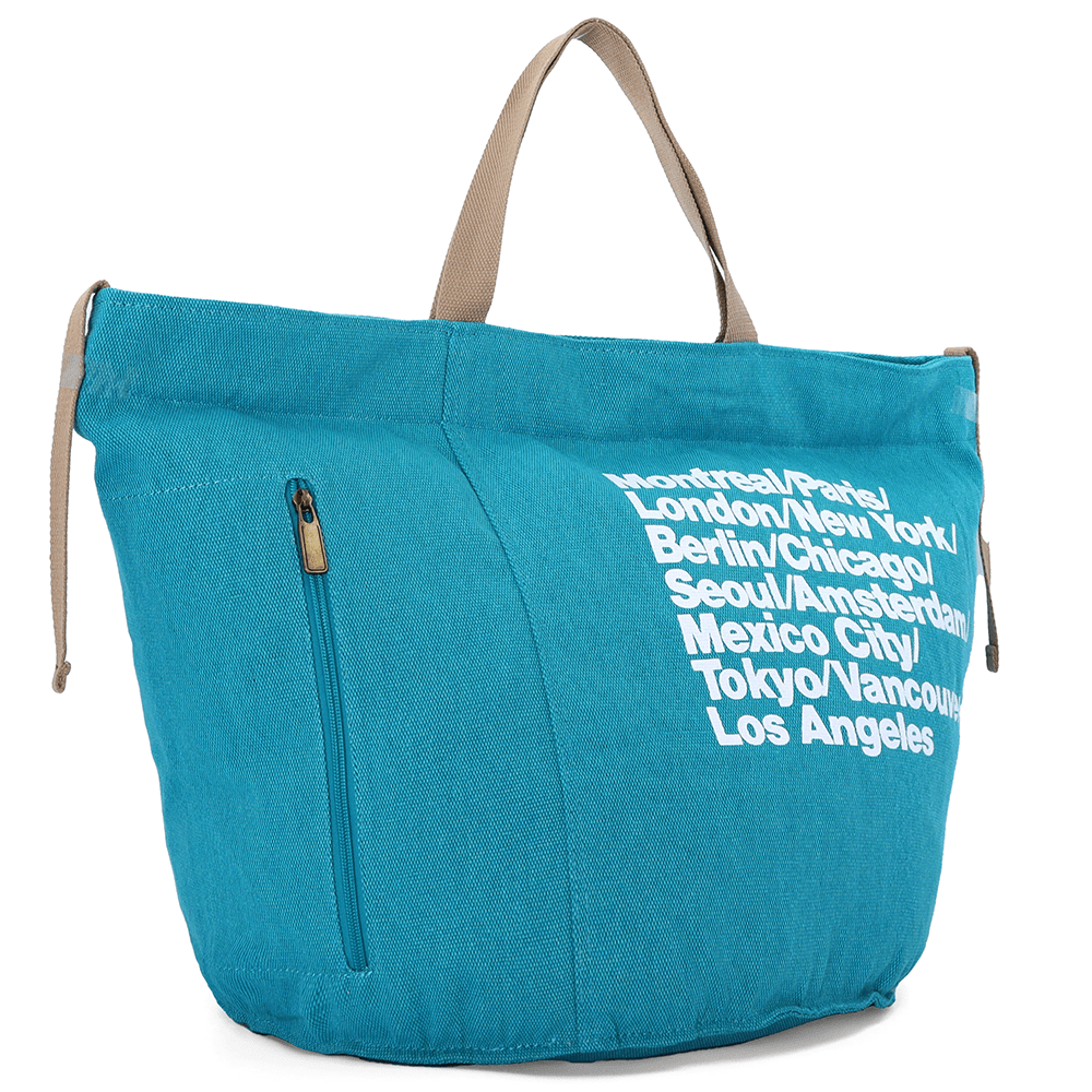 Nagy strandtáska Simona nyomtatással - türkiz