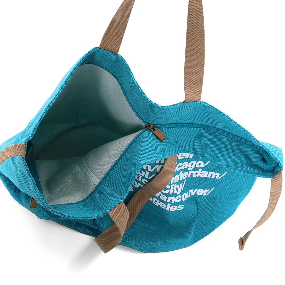 Nagy strandtáska Simona nyomtatással - türkiz