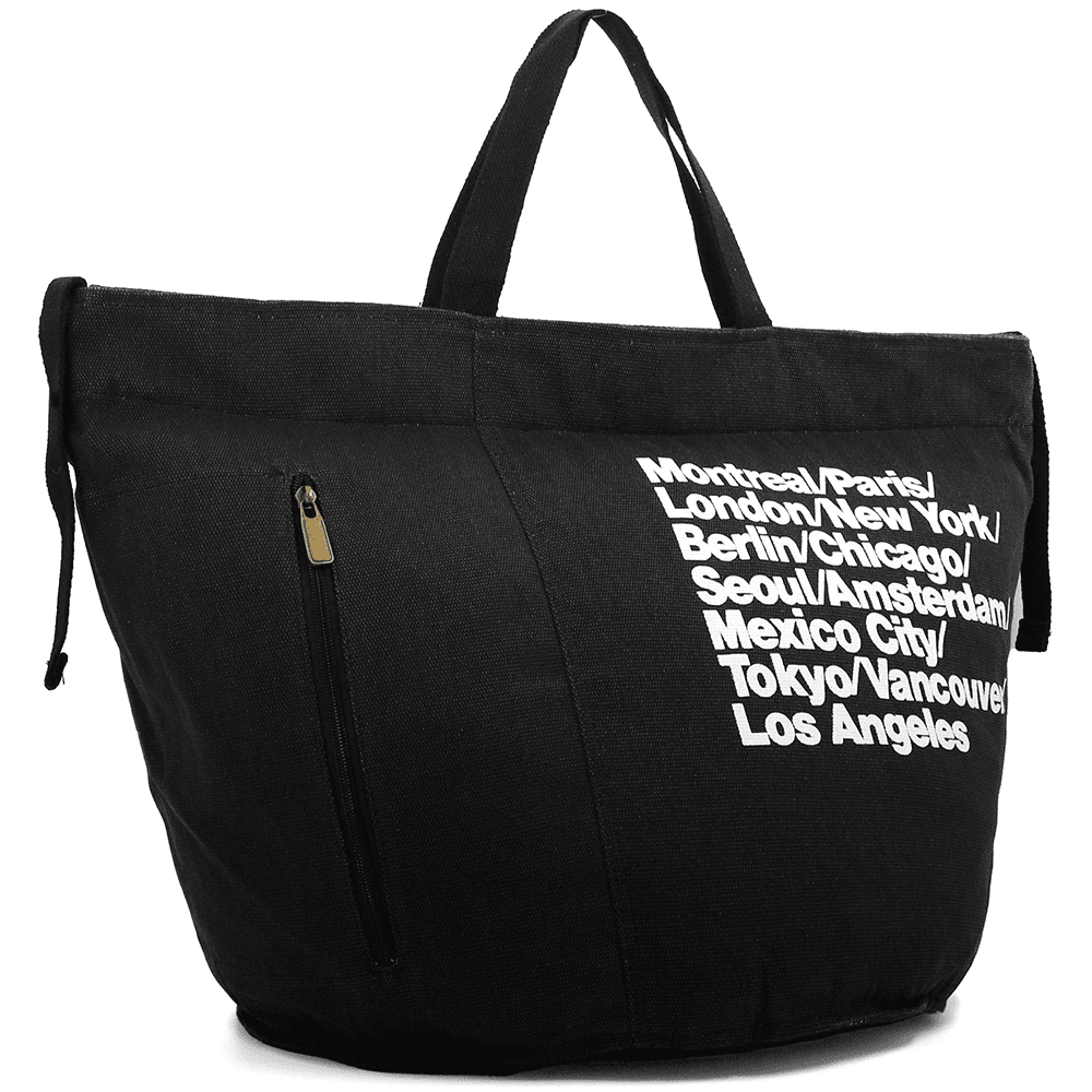 Nagy strandtáska Simona nyomtatással - fekete