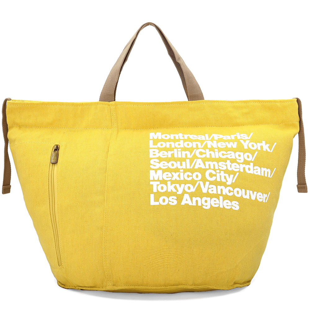 Nagy strandtáska Simona nyomtatással - sárga