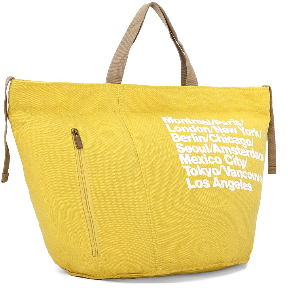 Nagy strandtáska Simona nyomtatással - sárga