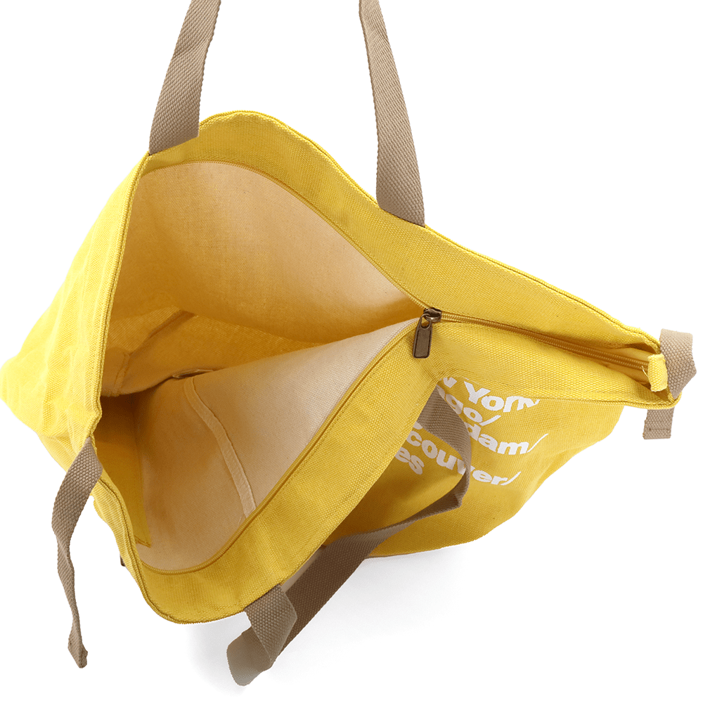 Nagy strandtáska Simona nyomtatással - sárga