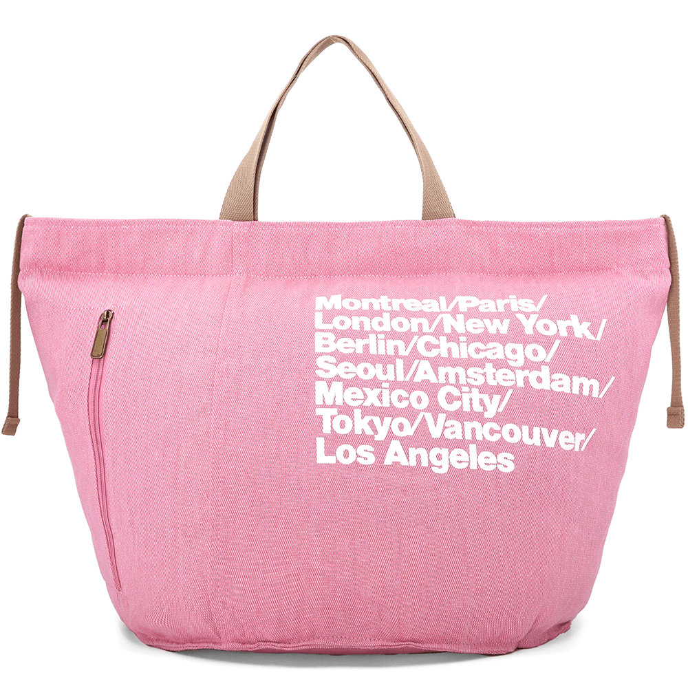 Nagy strandtáska Simona nyomtatással - rózsaszín