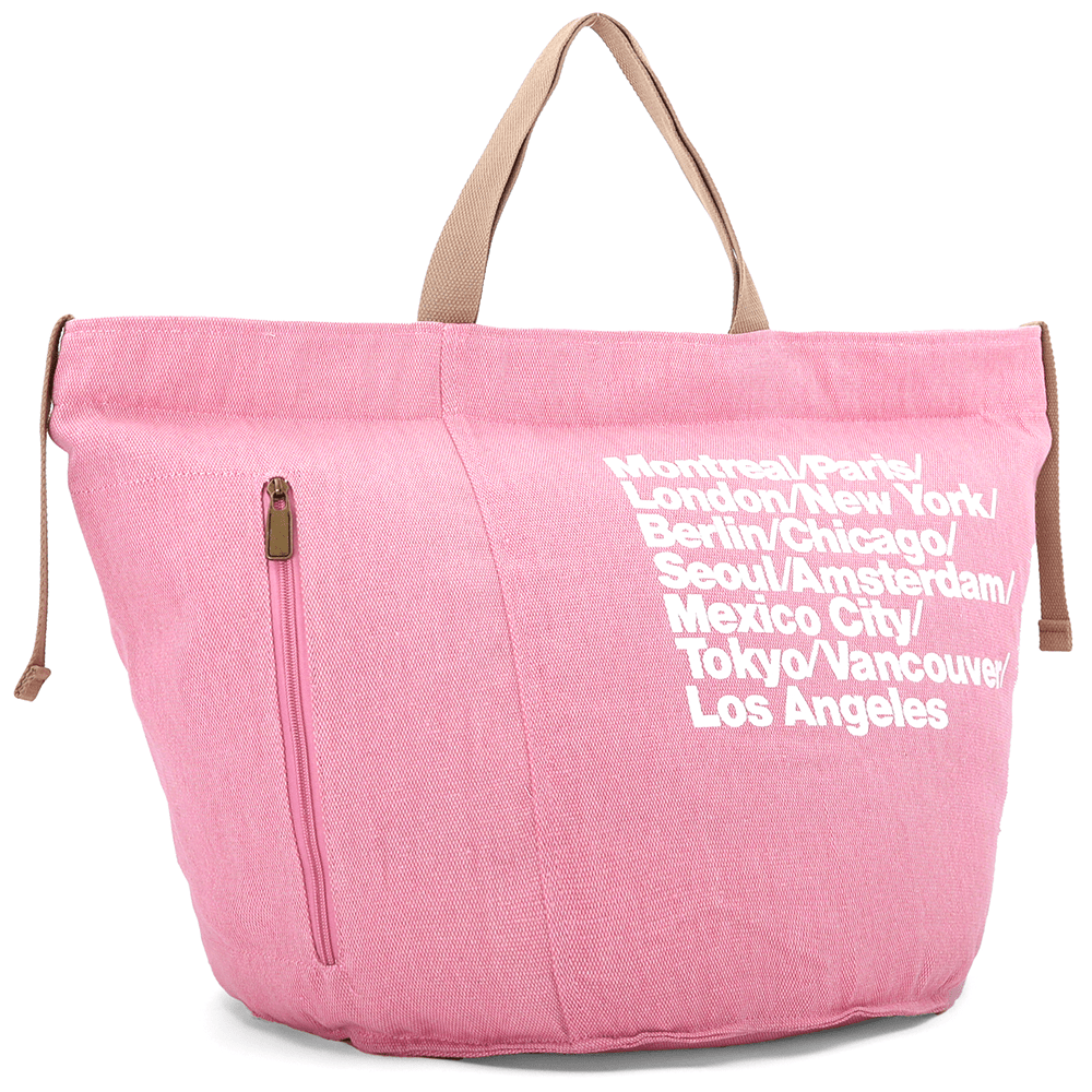 Nagy strandtáska Simona nyomtatással - rózsaszín