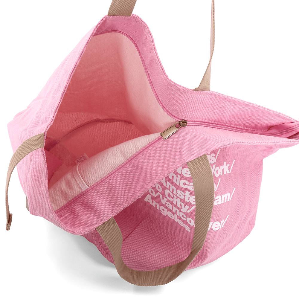 Nagy strandtáska Simona nyomtatással - rózsaszín