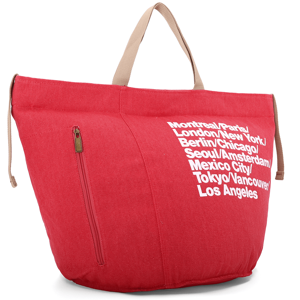 Nagy strandtáska Simona nyomtatással - piros