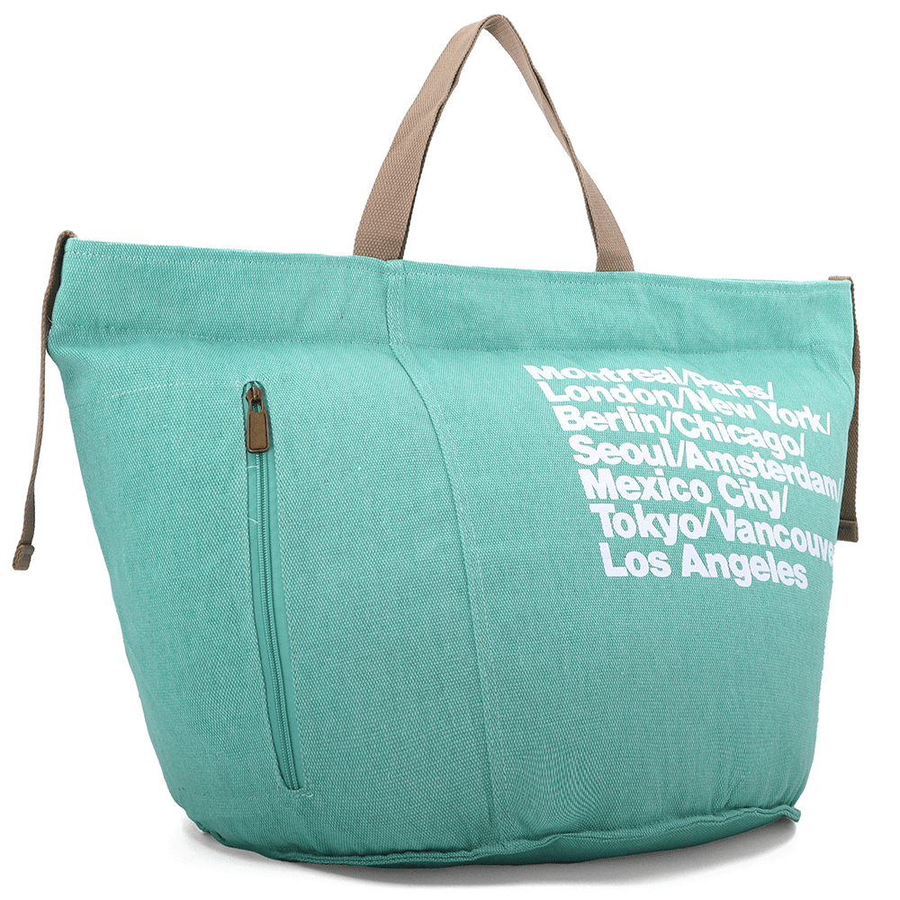 Nagy strandtáska Simona nyomtatással - mentazöld