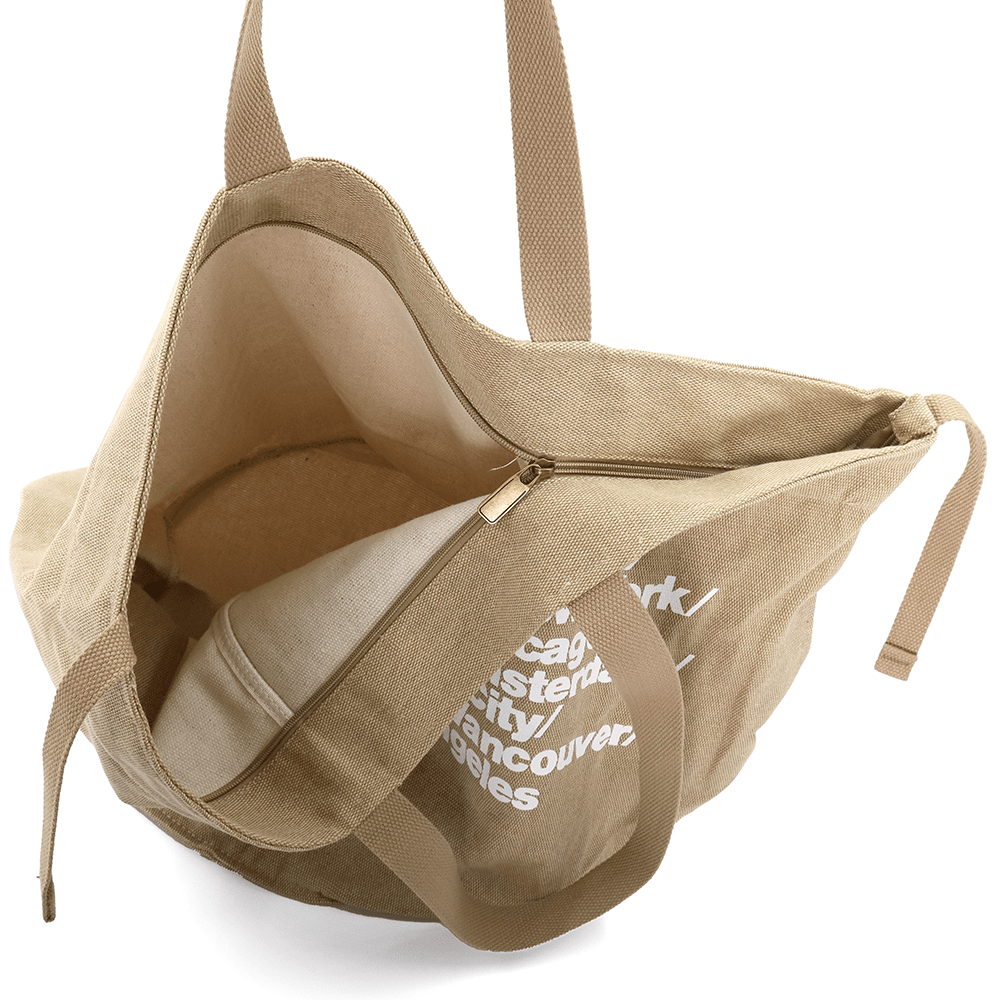 Nagy strandtáska Simona nyomtatással - világosbarna