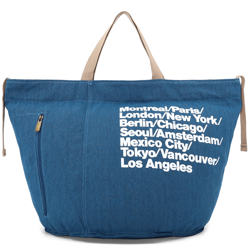 Nagy strandtáska Simona nyomtatással - sötétkék