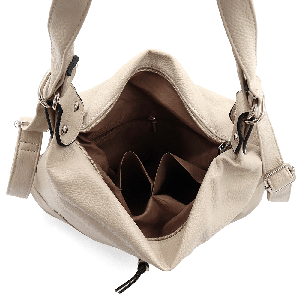 2 az 1-ben – Nagy táska és hátizsák – világosbarna