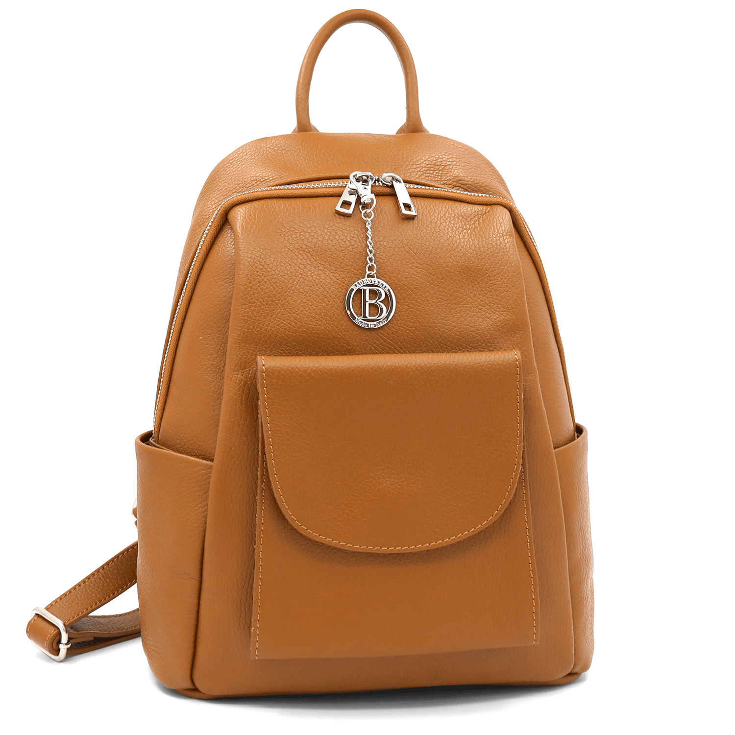 Női hátizsák természetes bőrből - cserépbarna