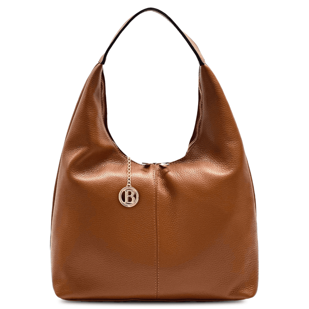 Nagy táska természetes bőrből Danaya - cserépbarna