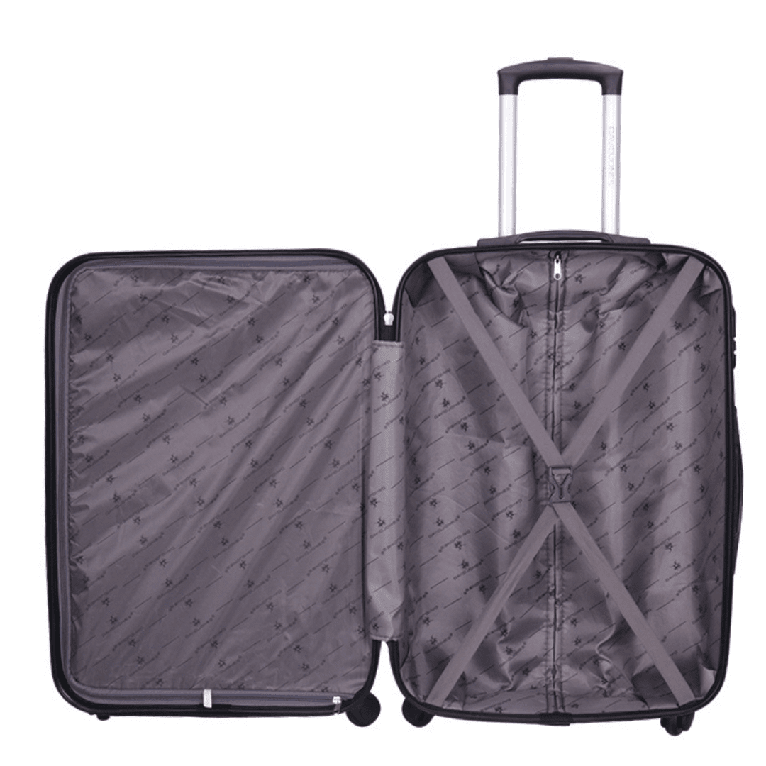 David Jones - Bőröndkészlet mozgatható kerekekkel, 3 méretben - fekete