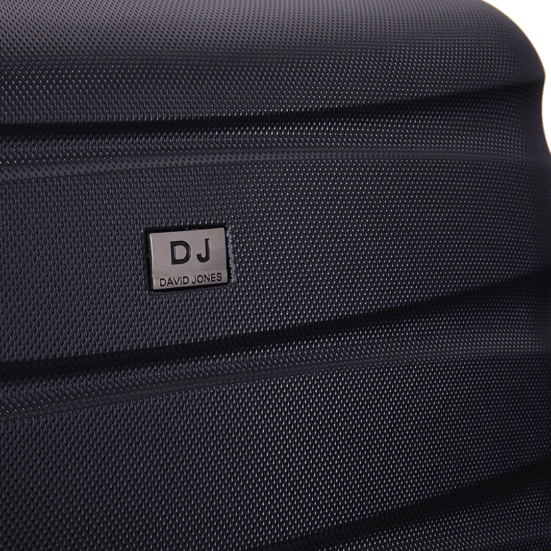 David Jones - Bőröndkészlet mozgatható kerekekkel, 3 méretben - fekete