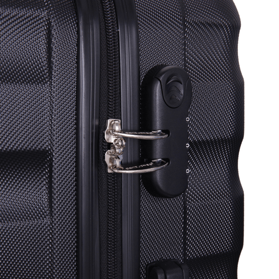 David Jones - Bőröndkészlet mozgatható kerekekkel, 3 méretben - fekete