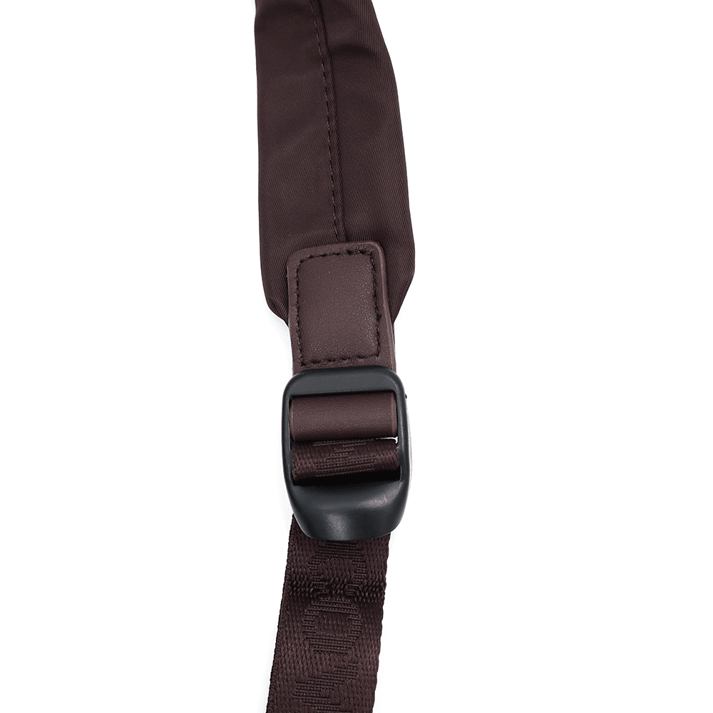 Női hátizsák szövetből, függő pénztárcával - sötétbarna