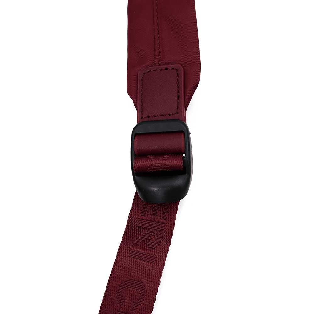 Női hátizsák szövetből, lógó pénztárcával - bordó