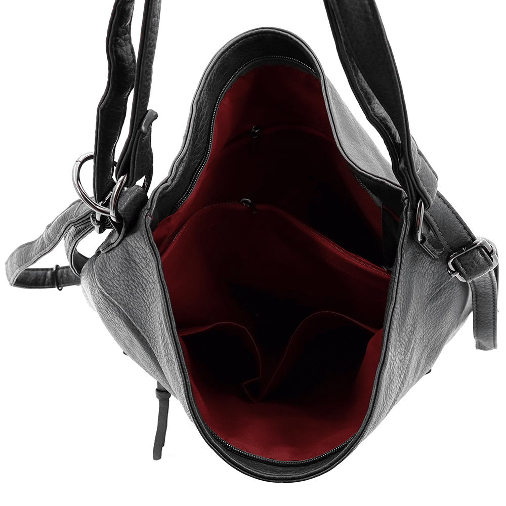 2 az 1-ben - Nagy táska és hátizsák Lora - sötét szürke