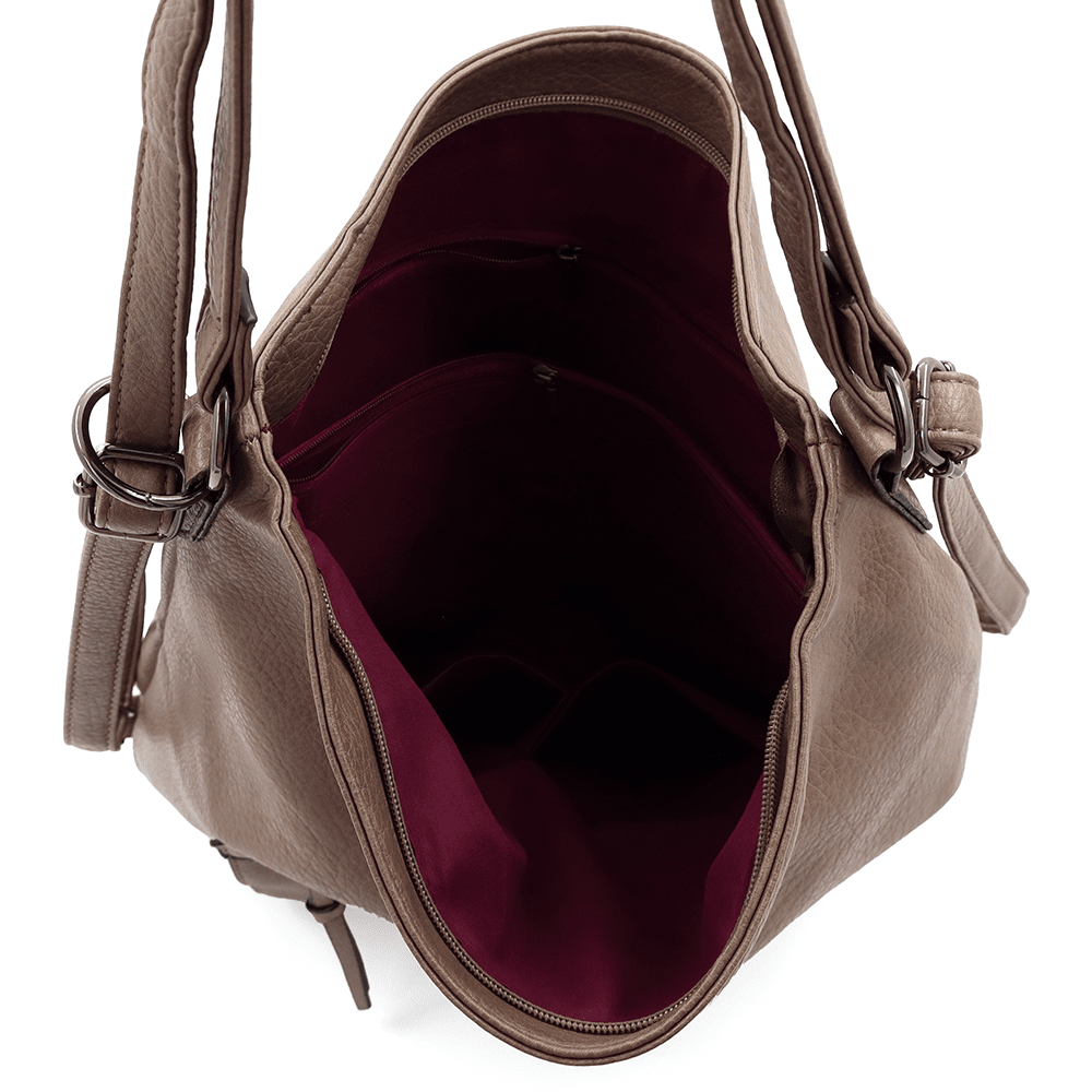 2 az 1-ben - Nagy táska és hátizsák Lora - világosbarna