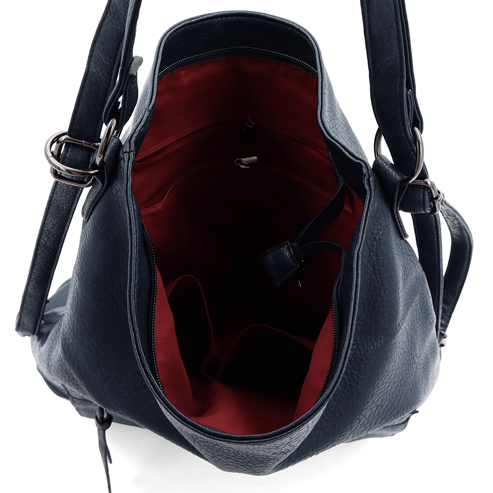 2 az 1-ben - Nagy táska és hátizsák Lora - sötétkék