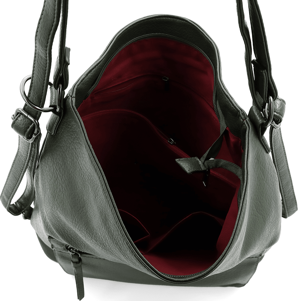 2 az 1-ben - Nagy táska és hátizsák Lora - zöld