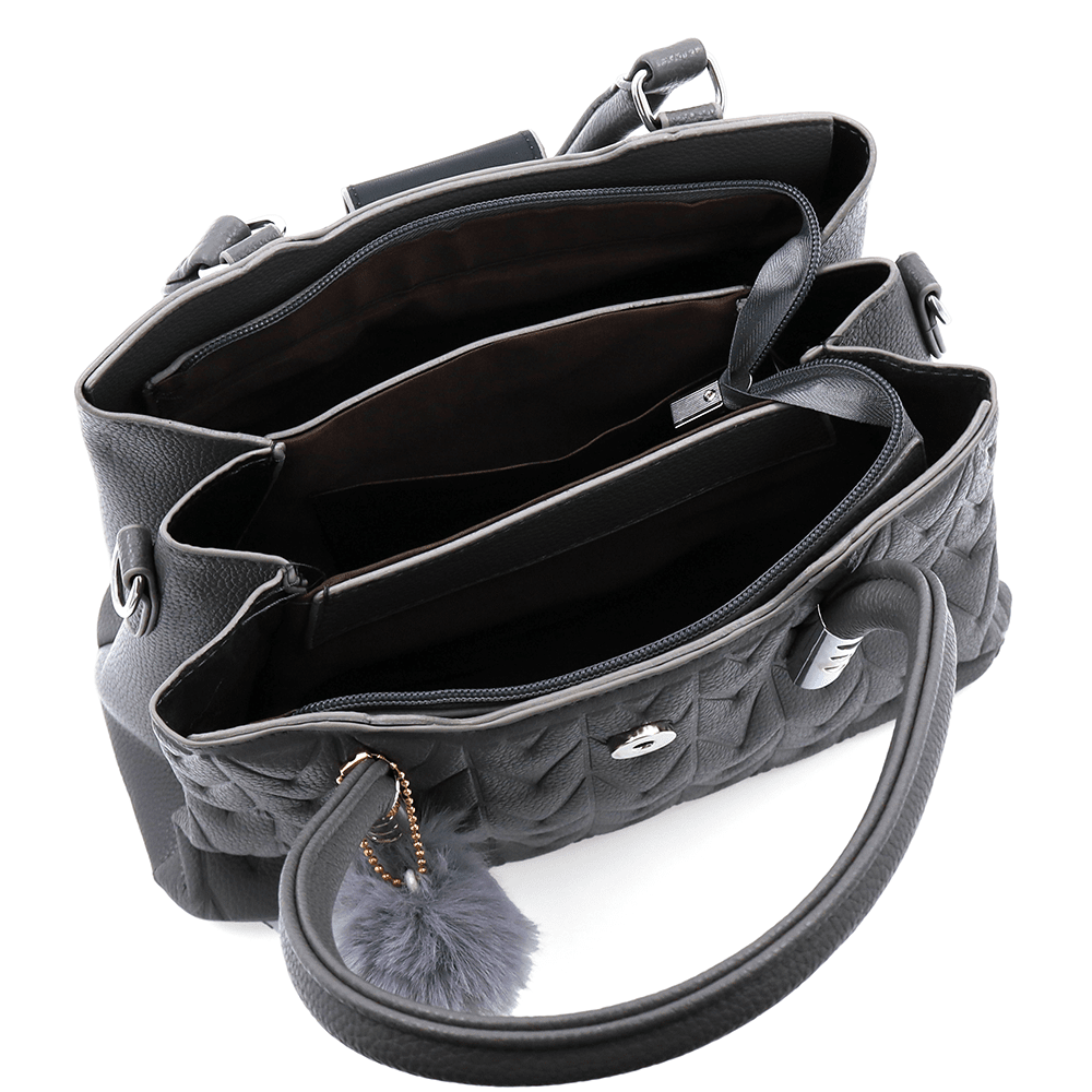 Női táska 3 rekesszel Love - szürke