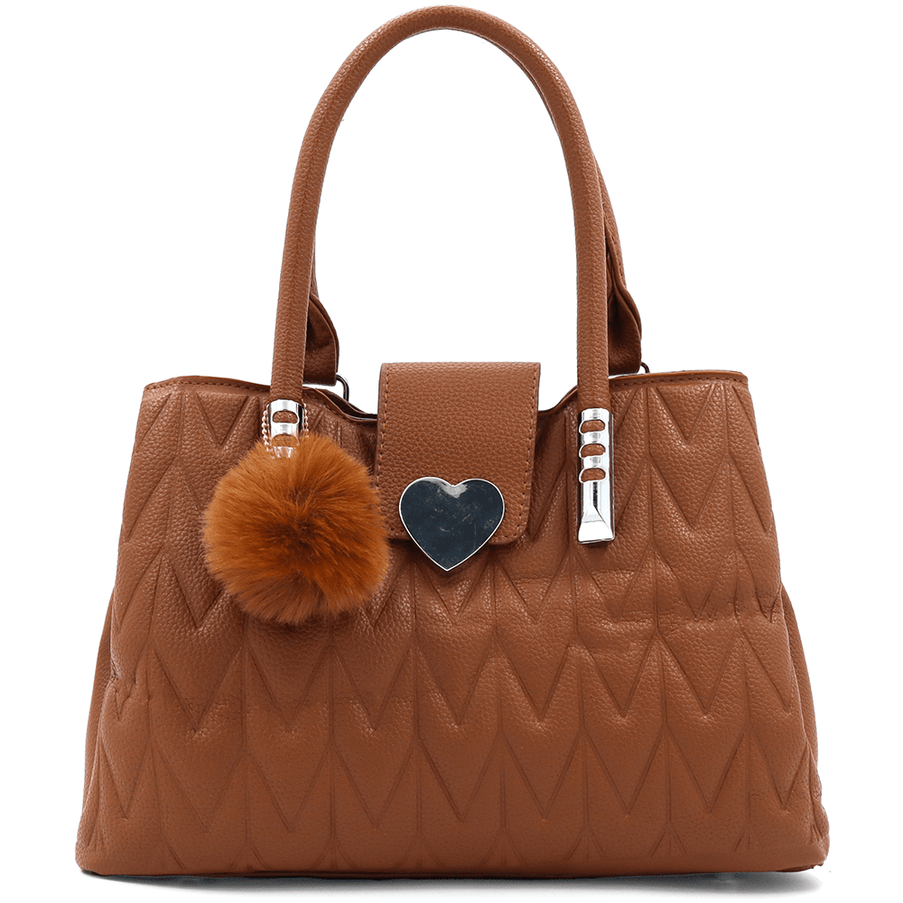 Női táska 3 rekesszel Love - cseréptetőbarna