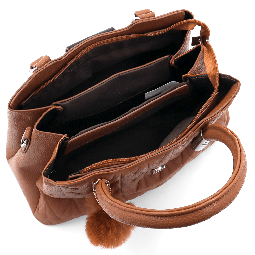 Női táska 3 rekesszel Love - cseréptetőbarna