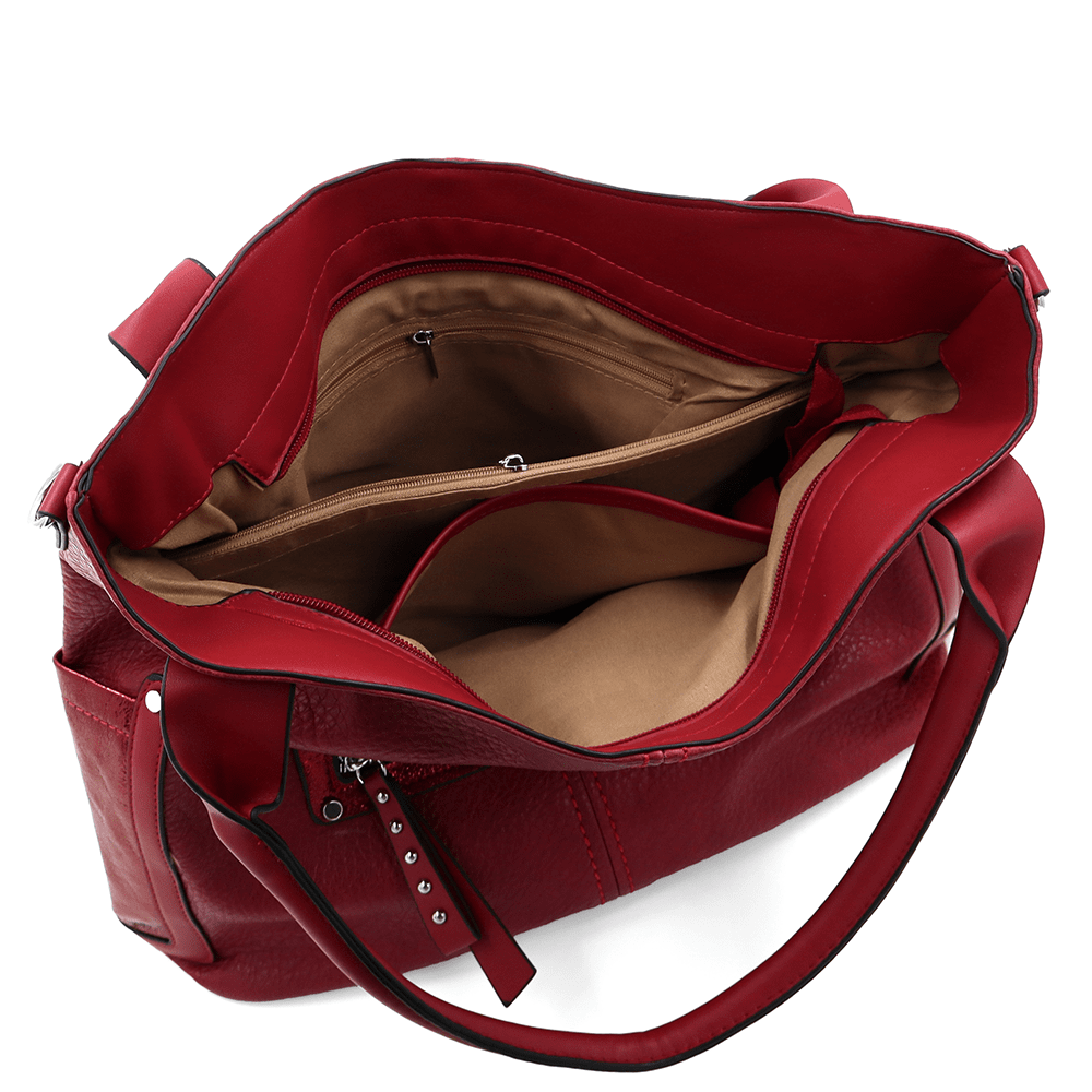 Nagy női táska, Victoria típusú táska - piros