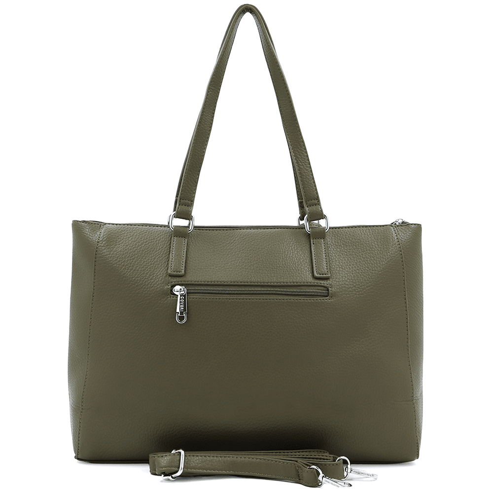 Táska típusú szatyor függő pénztárcával, leopárd mintával Vanesa - zöld