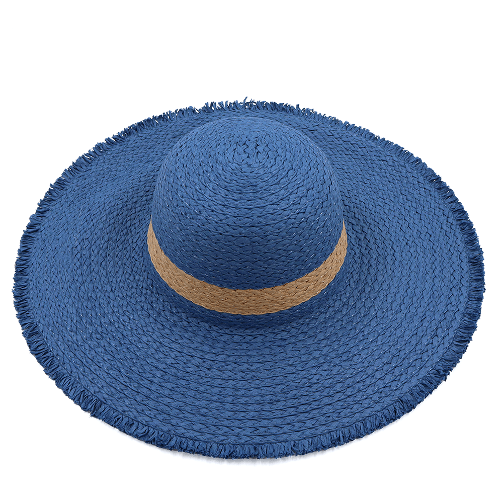 Női szalmakalap - sötétkék
