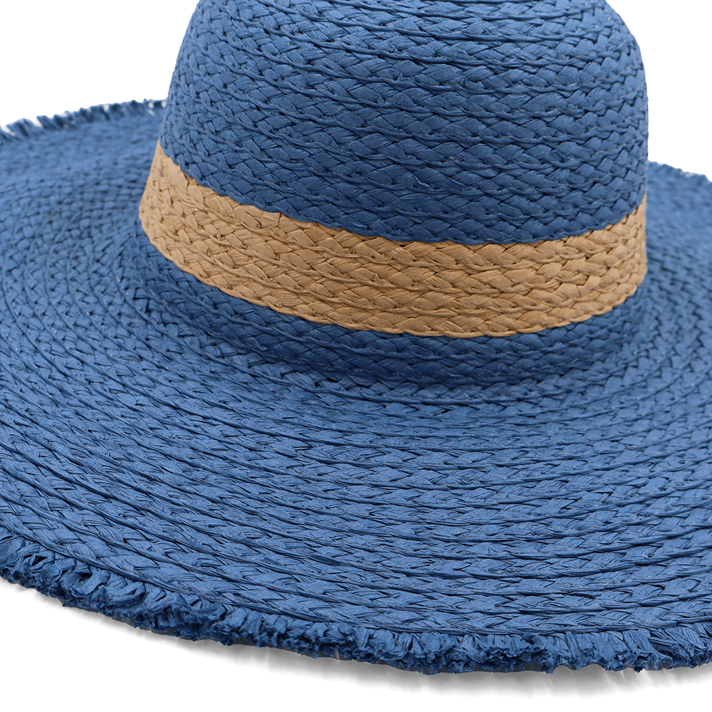 Női szalmakalap - sötétkék